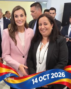 La presidenta de Activas Melilla con su Majestad la Reina de España Doña Letizia Ortiz